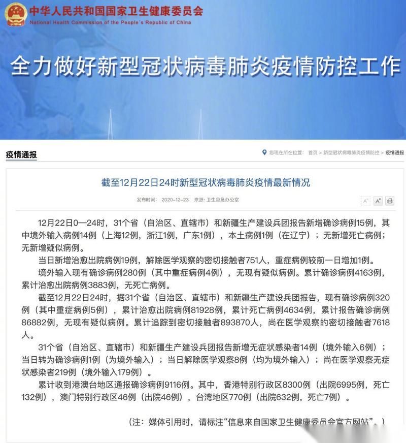 31个省份新增1例核酸阳性及22例无症状/31省区市新增22例确诊