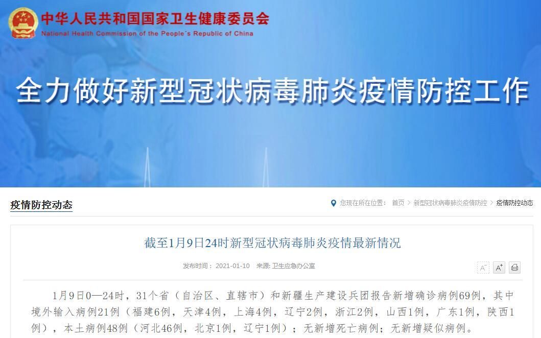 【全国新增6例核酸阳性涉19省市,全国新增新型肺炎病例69例】