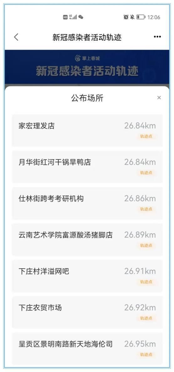 一张图看懂昆明市昨日轨迹公布/昆明疫情轨迹