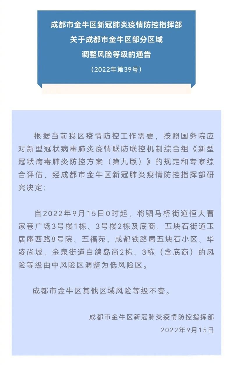 四川省成都市金牛区疫情分布图最新(成都市金牛区疫情风险等级)