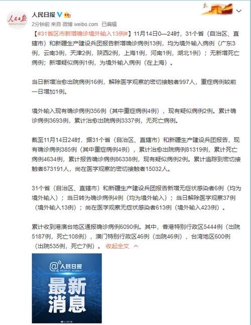 31省区市新增确诊25例均为境外输入/31省区市新增的确诊病例