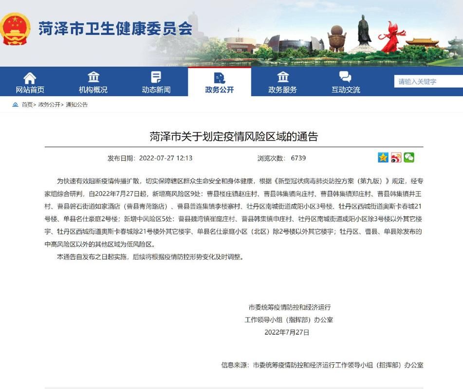 疫情公告山东省菏泽市菏泽高新技术开发区最新(菏泽高新技术产业开发区的地理位置)