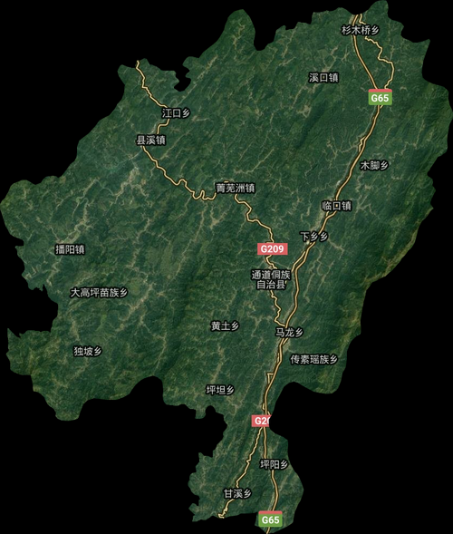 湖南省怀化市通道侗族自治县哪里地区有疫情了呢:怀化通道侗族自治县地图
